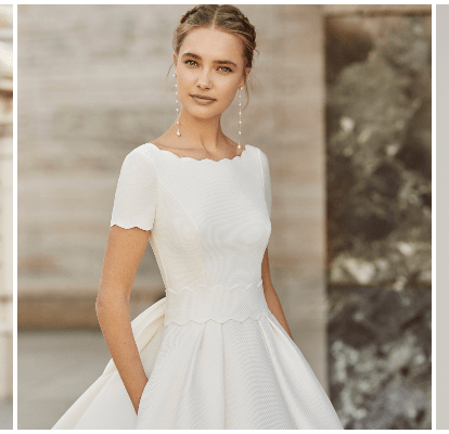 50 vestidos de novia cuello barco: elegancia y discreción para tu boda