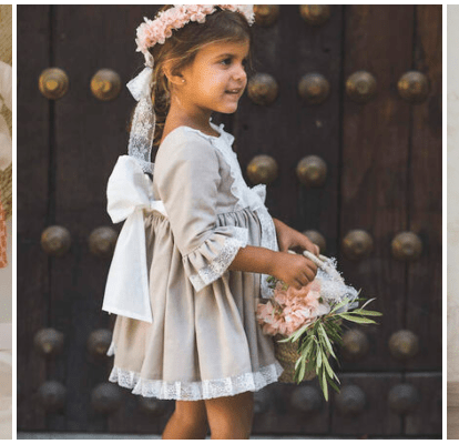 40 vestidos de arras para niñas y trajes para niños