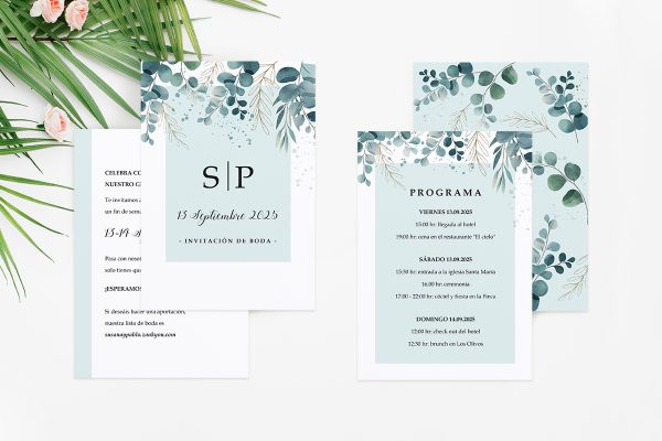 Invitaciones de boda Invitaciones de boda Eucalipto tropical