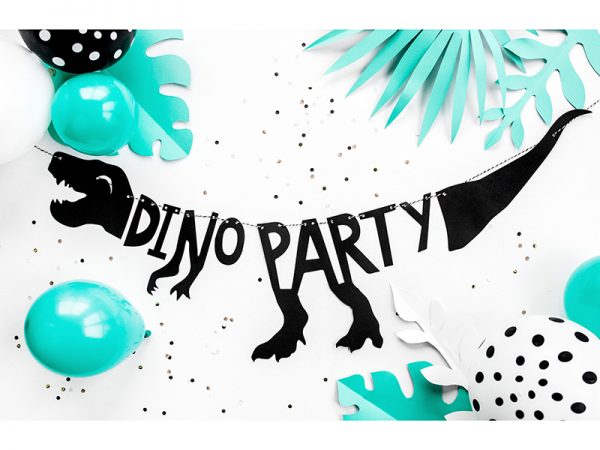 Cumpleaños Niños Guirnalda para Fiestas Infantiles "Dino Party": Color Negro