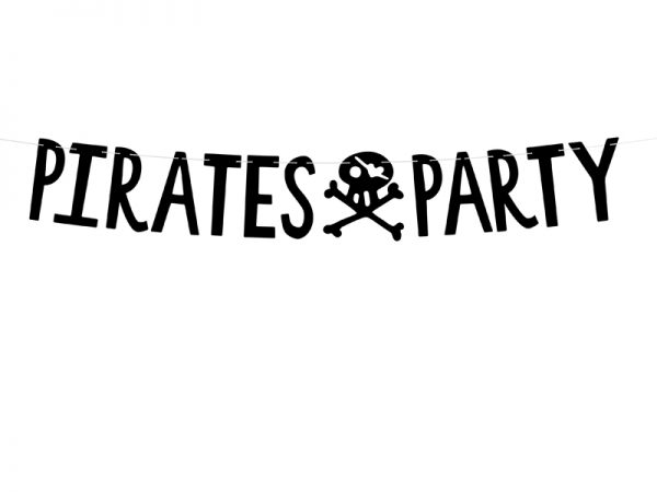 Cumpleaños Niños Guirnalda para Fiestas Infantiles"Pirates Party": Color Negro