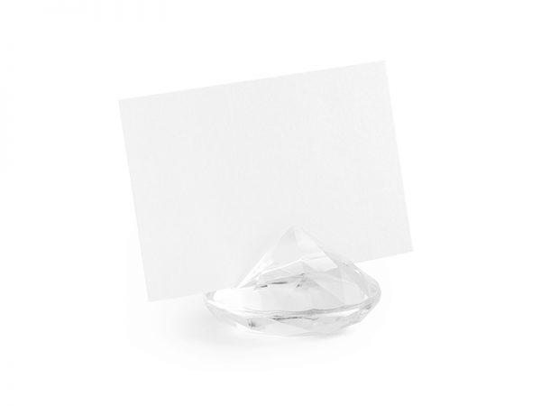 Decoración de Boda Porta Tarjetas en Forma de Diamante Transparente: 10 Unidades
