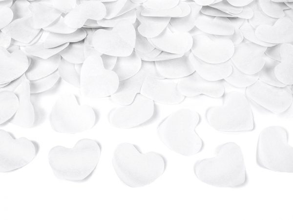 Decoración Baby Shower Cañón de Confeti para Boda: Corazones Blancos