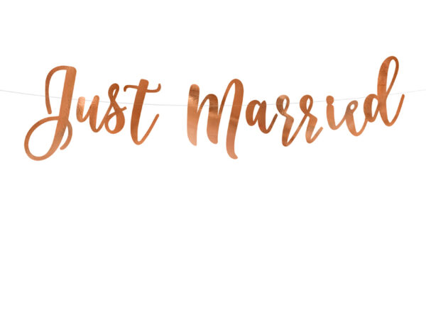 Decoración de Boda Guirnalda para Boda Color Oro Rosa: "Just Married"