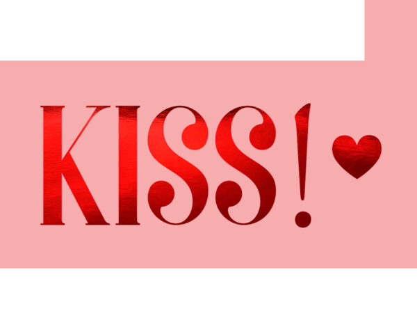 Artículos Despedida Soltera Marco de Fotos para Selfis Color Rosa con Letras Rojas Metalizadas: "Free Kiss!"