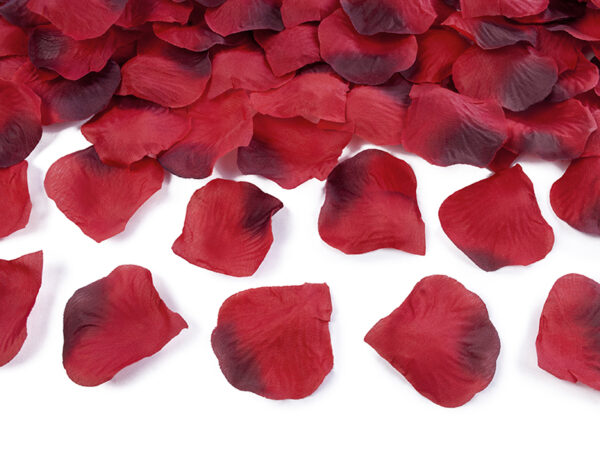 Confeti Boda, Pétalos y más Pétalos de Tela de Color Rojo Ahumado: 100 Unidades