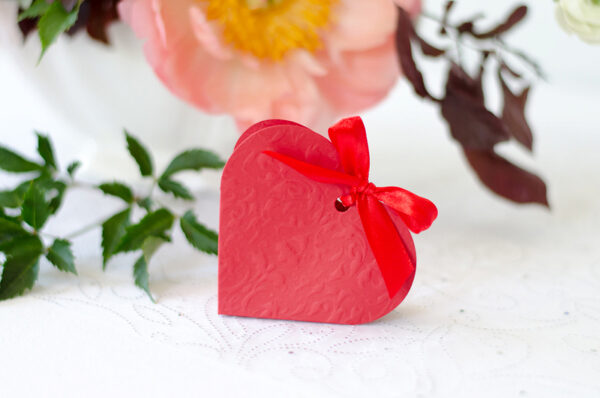 Bolsas y Cajas Caja de Cartón Color Rojo y Forma de Corazón: 10 Unidades
