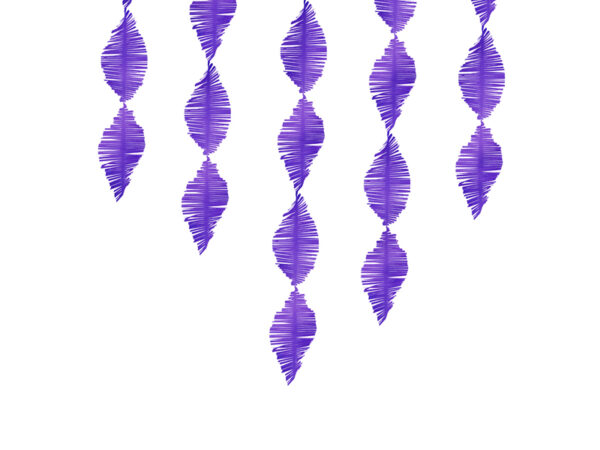 Artículos de Fiesta Guirnalda de Tiras de Papel Crepé en Color Violeta: 3 metros