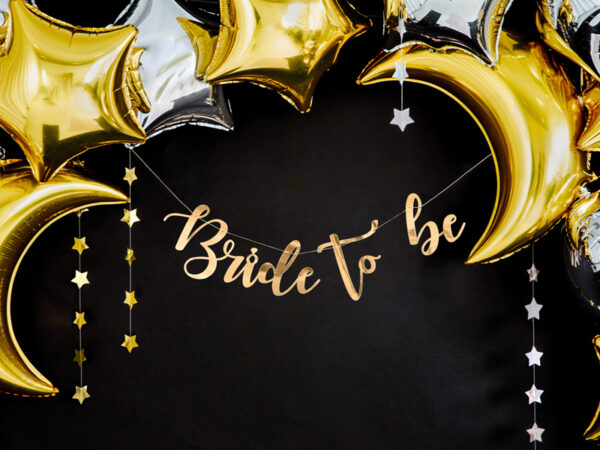 Artículos Despedida Soltera Guirnalda para Despedida Color Oro Rosa: "Bride To Be"