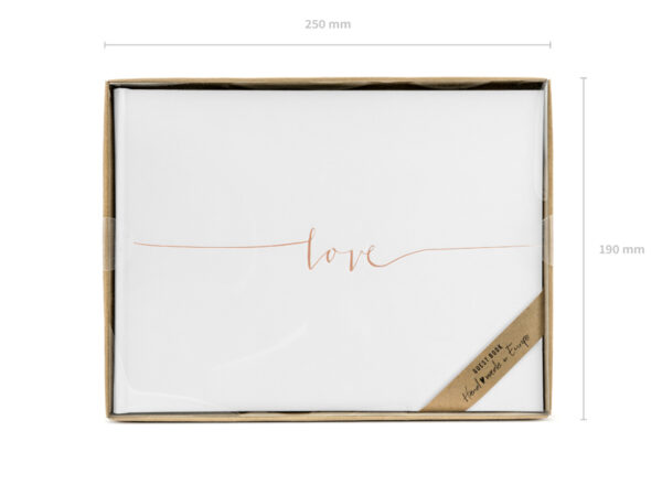 Decoración de Bodas Libro de Firmas Color Blanco con Letras "Love" en Color Rosa Dorado