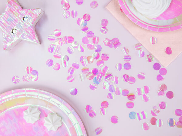 Artículos de Fiesta Cañón de Confeti Metálico Push Pop Iridiscente: Color Rosa
