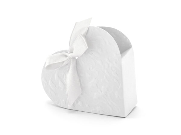Bolsas y Cajas Caja de Cartón Color Blanco y Forma de Corazón: 10 Unidades