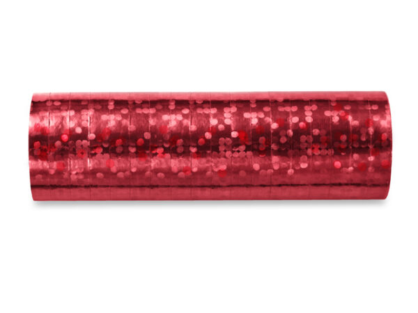Confeti Boda, Pétalos y más Serpentinas para Fiestas Holográfica Color Rojo: 18 Unidades