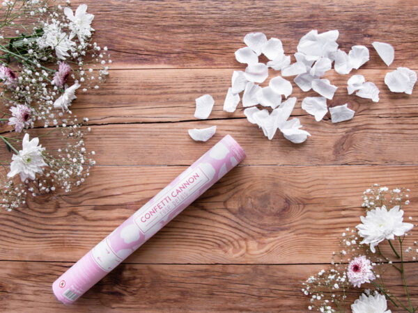 Confeti Boda, Pétalos y más Cañón para Boda: Pétalos de Rosa Artificiales Color Blanco