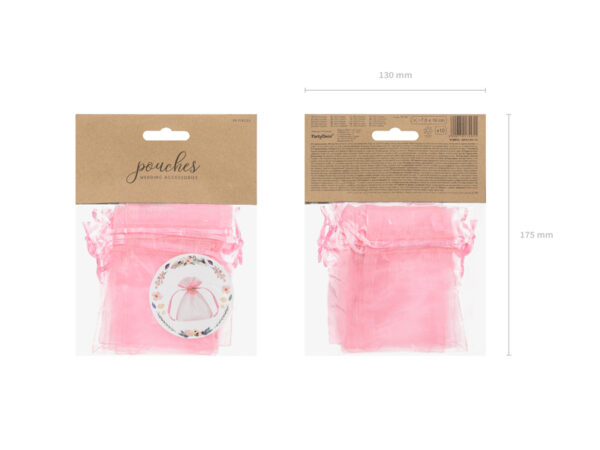 Bolsas y Cajas Bolsa de Organza con Cordón Color Rosa: 10 Unidades