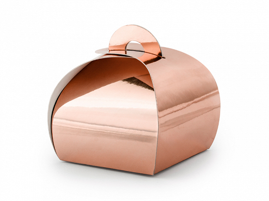 Bolsas y Cajas Caja de Cartón Color Oro Rosa Efecto Espejo: 10 Unidades