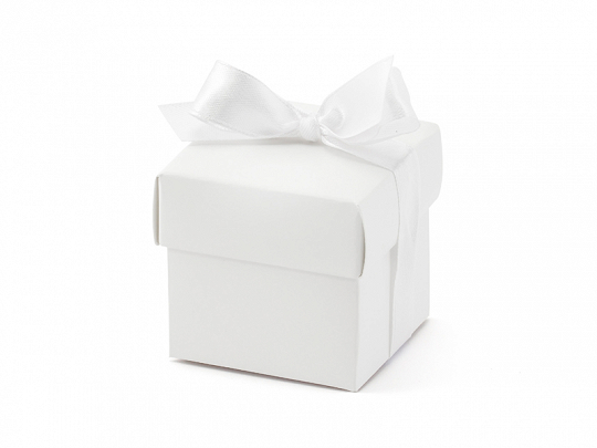 Bolsas y Cajas Caja de Cartón Cuadrada de Color Blanco con Tapa: 10 Unidades