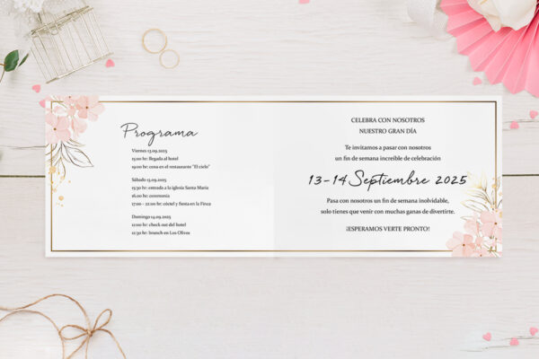 Invitaciones de boda Invitaciones de boda florales Elegante marco de flores